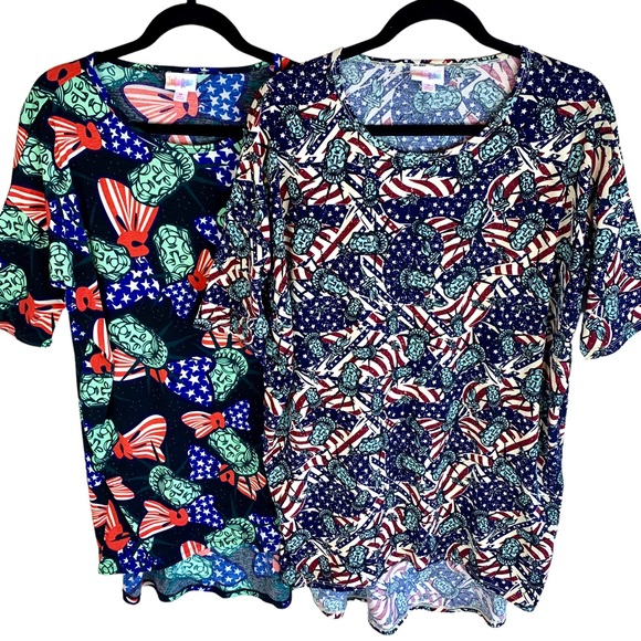 LuLaRoe Lady Statue of Liberty Americana Irma Tunic High Low Top Bundle Lot New - Picture 3 of 14